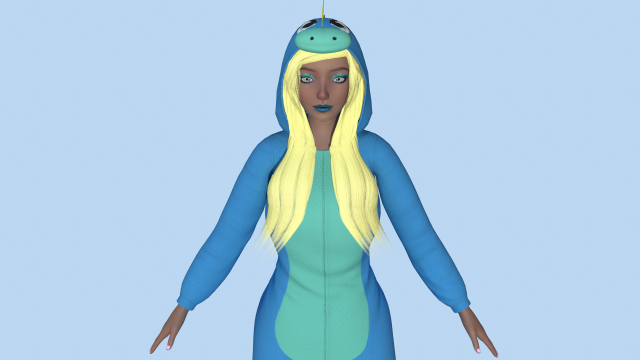 girl kigurumi dragon 3 3D-Modell .c4d .max .obj .3ds .fbx .stl .blend 