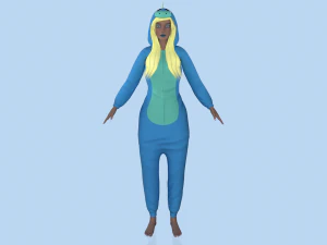 girl kigurumi dragon 3 3D Model