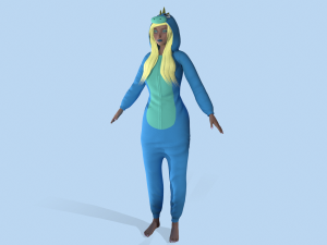 girl kigurumi dragon 3 3D-Modell