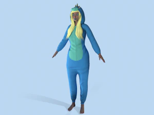 girl kigurumi dragon 3 3D Model