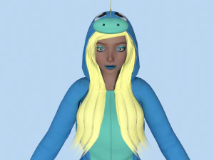 girl kigurumi dragon 3 3D Model