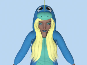 girl kigurumi dragon 3 3D Model