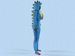 girl kigurumi dragon 3 3D Model