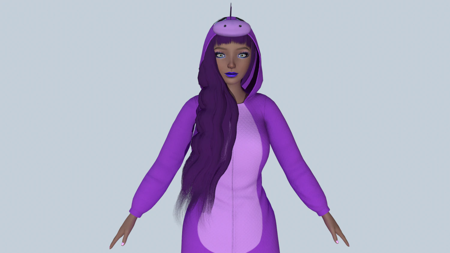 girl kigurumi dragon 4 3D Model .c4d .max .obj .3ds .fbx .stl .blend 