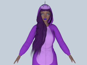 girl kigurumi dragon 4 3D 모델