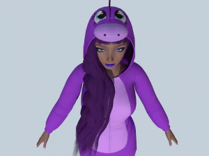 girl kigurumi dragon 4 3D Model
