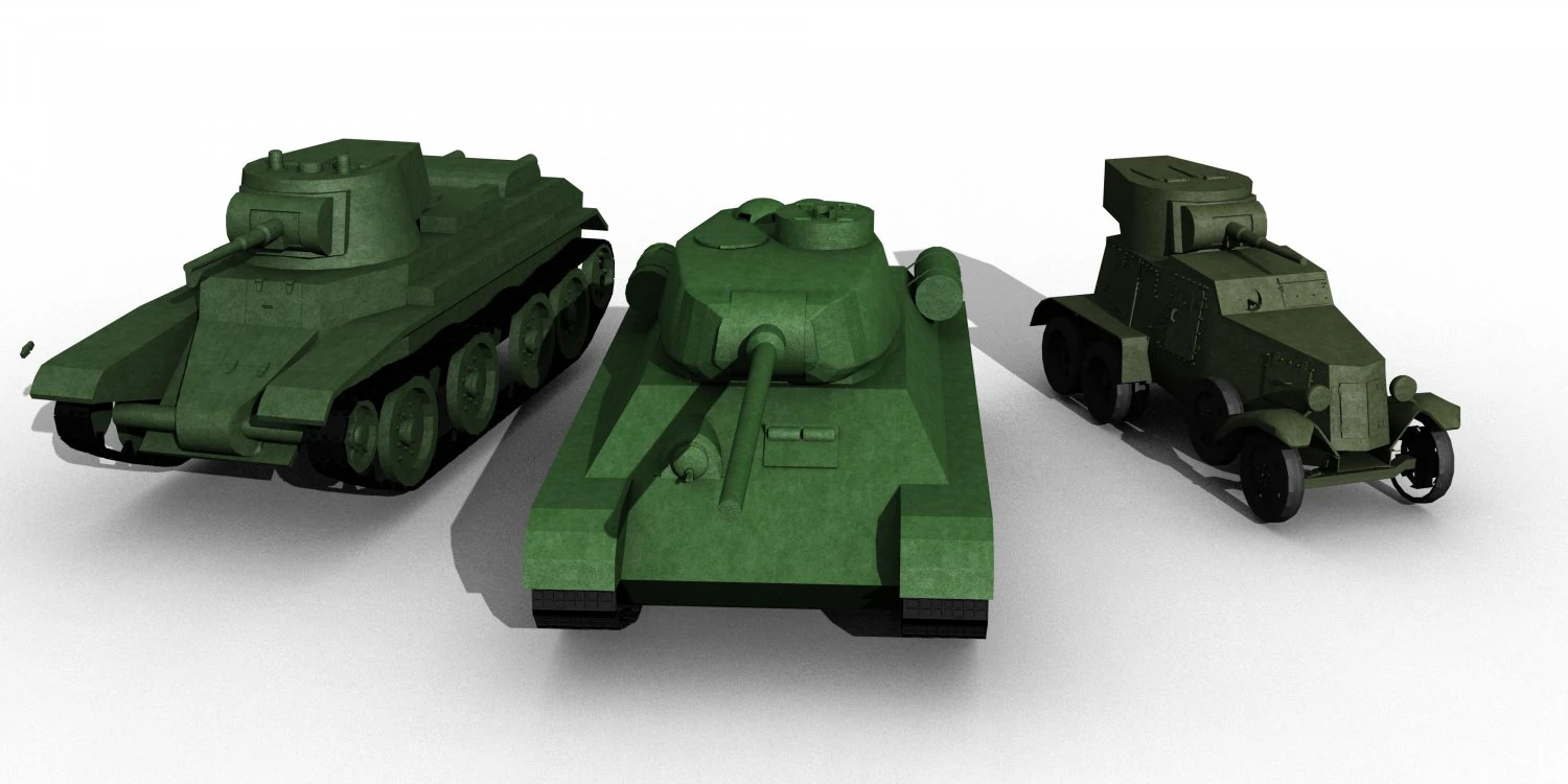 soviet tanks 3D Model .c4d .max .obj .3ds .fbx .stl .blend 
