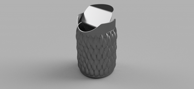 scaly trash bin trash bucket 3d print model 3D Model .c4d .max .obj .3ds .fbx .stl .blend 