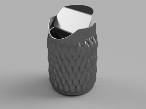 scaly trash bin trash bucket 3d print model Modelo 3D