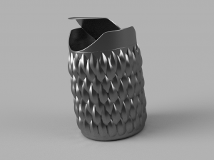 scaly trash bin trash bucket 3d print model 3D Model