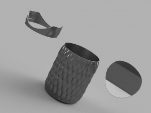 scaly trash bin trash bucket 3d print model 3D Model