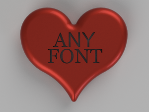 valentine day heart any fonts Modello 3D