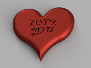 valentine day heart any fonts Modello 3D