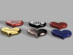 valentine day heart any fonts Modello 3D