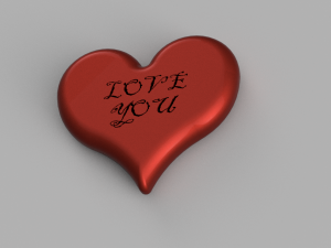 valentine day heart any fonts Modello 3D