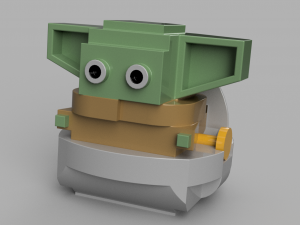 baby yoda or keychain Modèles 3D en vedette