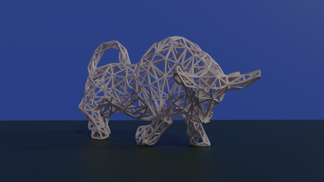 low poly bull Model 3D .c4d .max .obj .3ds .fbx .stl .blend 