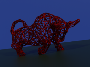 low poly bull Model 3D
