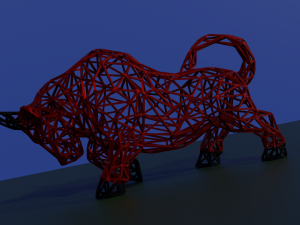 low poly bull Model 3D