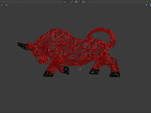 low poly bull Model 3D