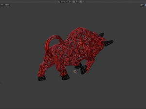low poly bull Model 3D