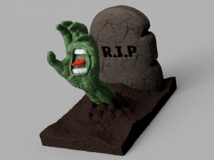 尖叫的手雕塑 3D 模型