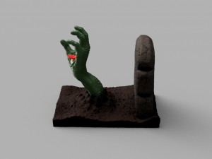 screaming hand sculpture 3D Модель