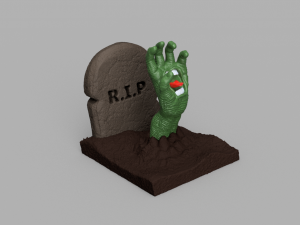 screaming hand sculpture 3D Модель