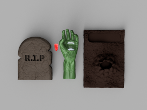 screaming hand sculpture 3D Модель