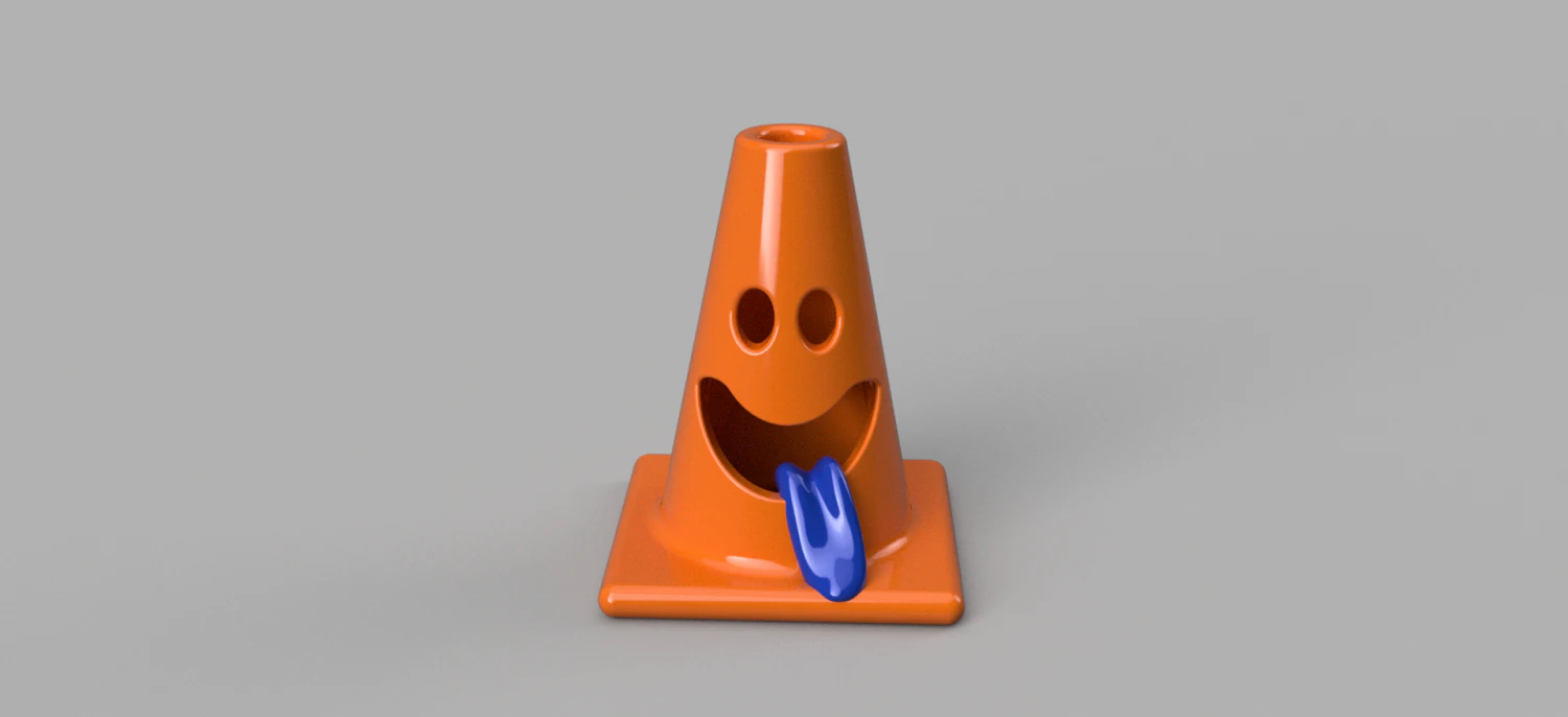 smiling traffic cone 3D Print Model .c4d .max .obj .3ds .fbx .stl .blend 