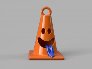 smiling traffic cone 3D Print Model