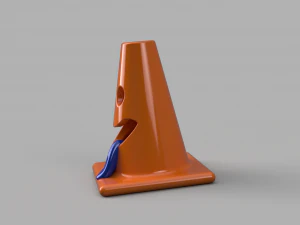 smiling traffic cone 3D Print Model