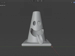 smiling traffic cone 3D Print Model