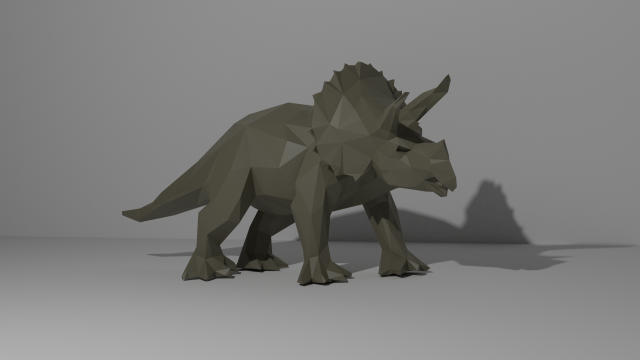 triceratops low poly 3D 模型 .c4d .max .obj .3ds .fbx .stl .blend 