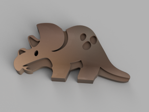 triceratops keychain 3D Print Model