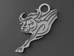 bull keychain 3D 打印模型