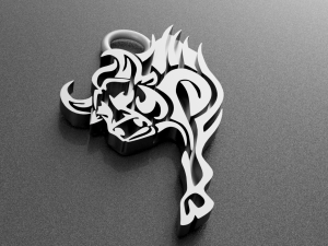 bull keychain 3D 打印模型