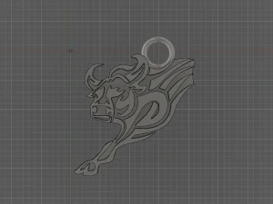 bull keychain 3D Print Model