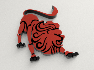 lion sign logo keychain Modèles 3D en vedette
