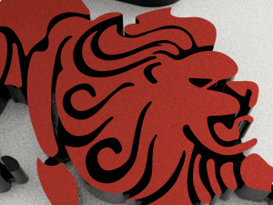 lion sign logo keychain 3Dプリントモデル