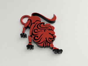 lion sign logo keychain 3Dプリントモデル