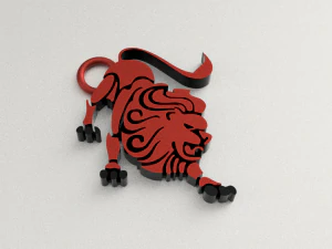 lion sign logo keychain 3D Print Model