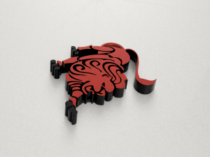 lion sign logo keychain 3Dプリントモデル
