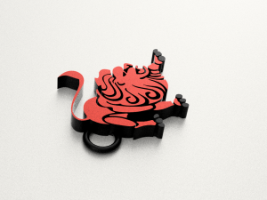 lion sign logo keychain 3Dプリントモデル