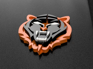 tiger sign logo keychain 3D Print Model