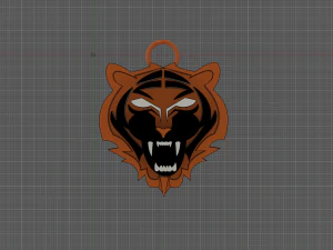 tiger sign logo keychain 3D Print Model