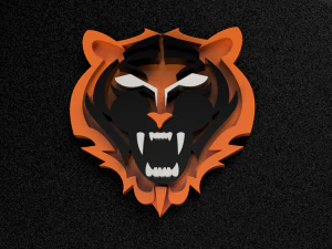 Schl&uuml;sselanh&auml;nger mit Tigerzeichen-Logo 3D Druckmodell