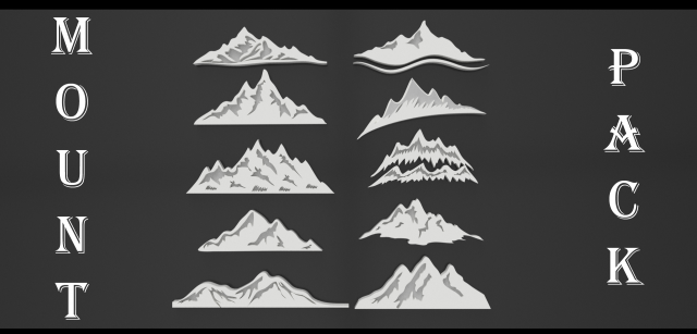 the mountain pack Modello 3D .c4d .max .obj .3ds .fbx .stl .blend