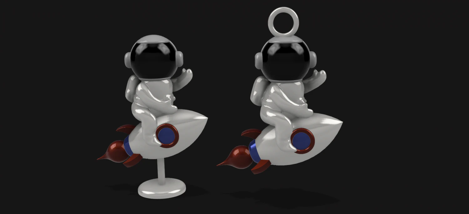 rocket man figurine or keychain 3D Model .c4d .max .obj .3ds .fbx .stl .blend