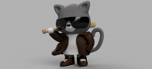 cat-gangster Model 3D .c4d .max .obj .3ds .fbx .stl .blend 